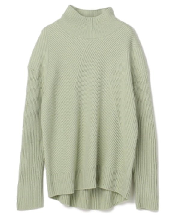 リブブロッキング ハイネック Blocking High Neck Knit