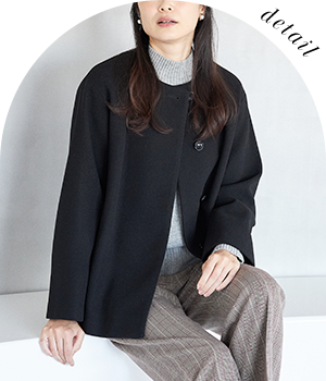 ショートコート（ブラック）の着用イメージ