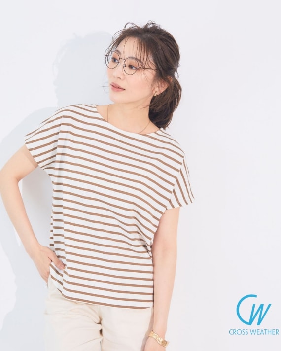 《接触冷感》エブ楽フレンチスリーブTシャツ