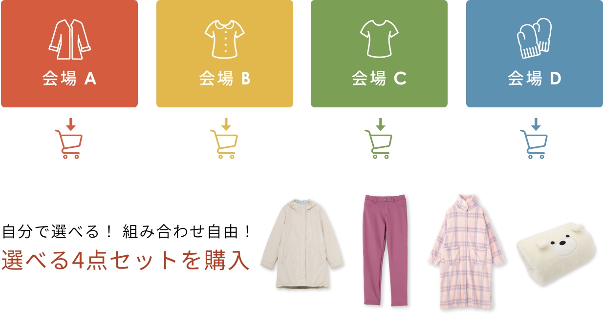 自分で選べる！組み合わせ自由！選べる4点セットを購入