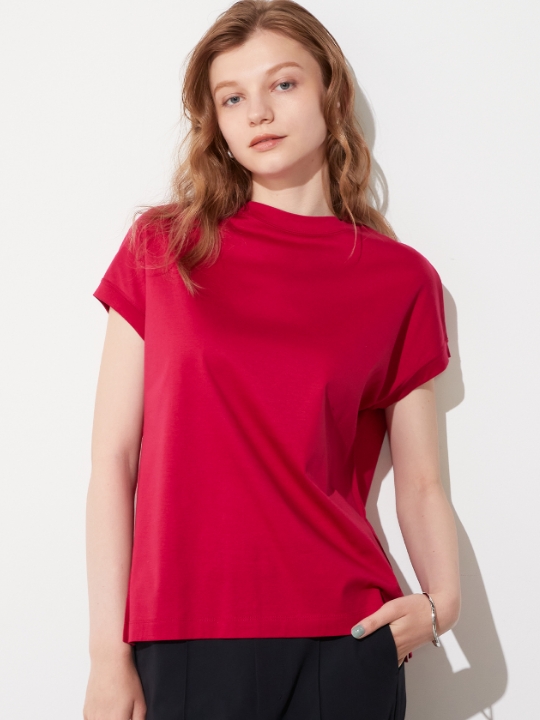 モックネックTシャツ