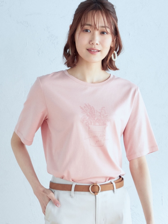 【接触冷感・UVカット】ロゴプリントTシャツ