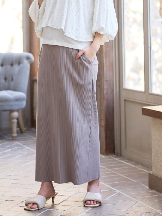 セルフカット リブナロースカート ロング（マタニティ~産後）妊婦服 産前・産後対応