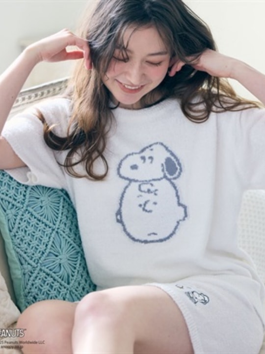 【PEANUTS/ピーナッツ】SNOOPY/スヌーピーもこもこルームウェア半袖トップス