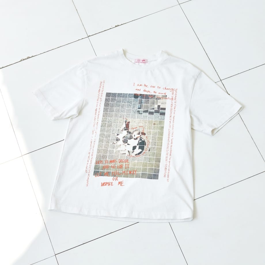フォトプリントTシャツ ホワイト