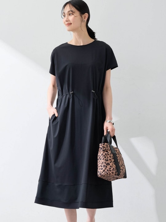 裾メッシュ切替えラッシュワンピース【接触冷感・UVカット・撥水】