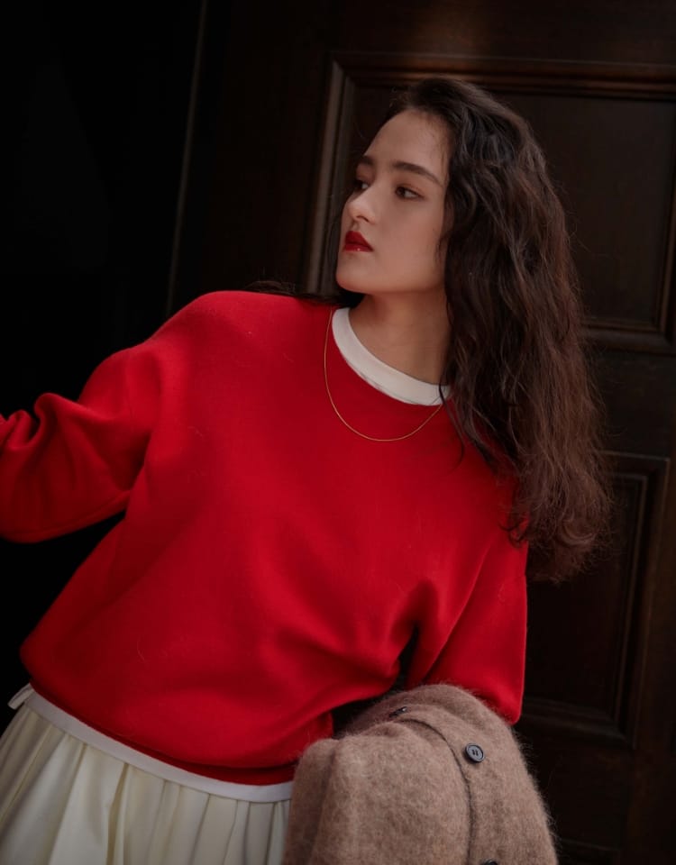 N.O.R.C Knit Cardigan & Knit & Tops & Pantsを着用した女性 03