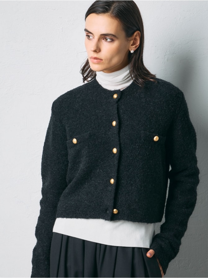 ブークレーショートニットジャケット