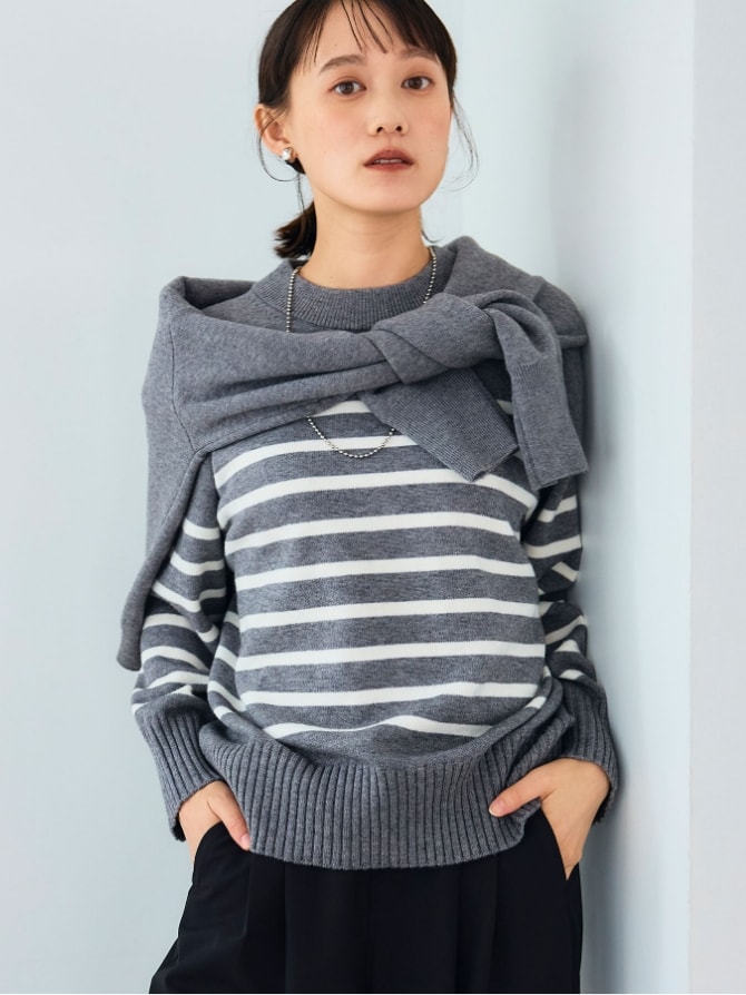 《洗える》エブ楽 バックスリットニット