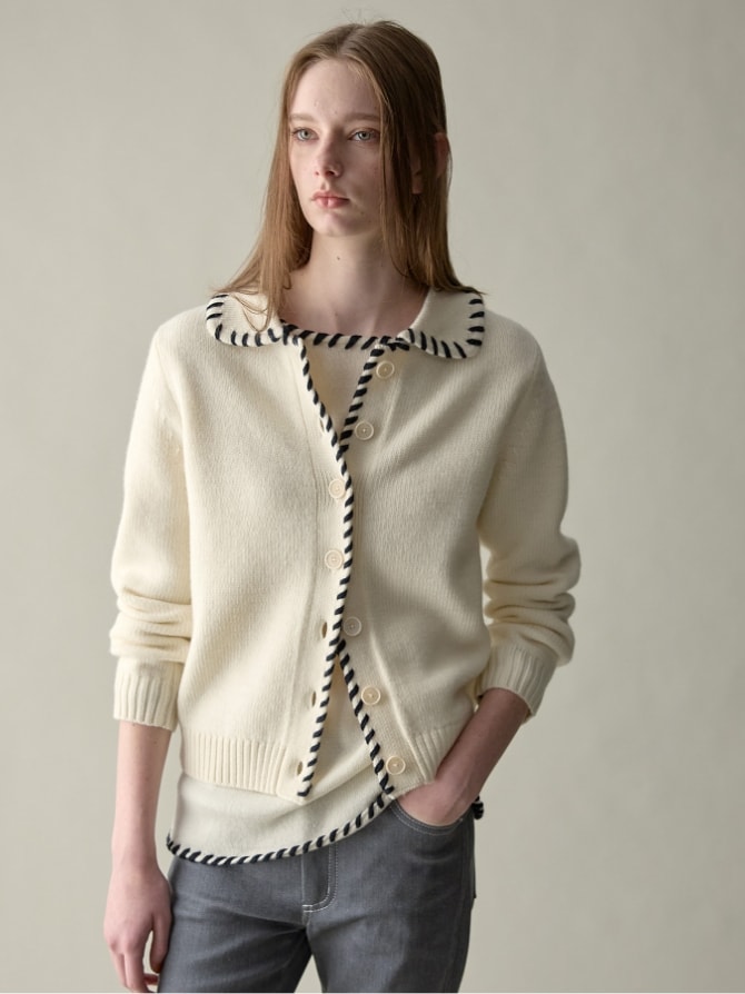 【WEB限定】ステッチニットカーディガン