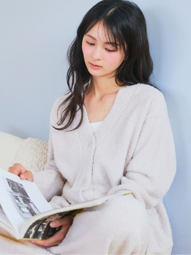 【LAFUKU/ラフク】もちふわマシュマロニットVネックカーディガン/ルームウェア（上下別売り）