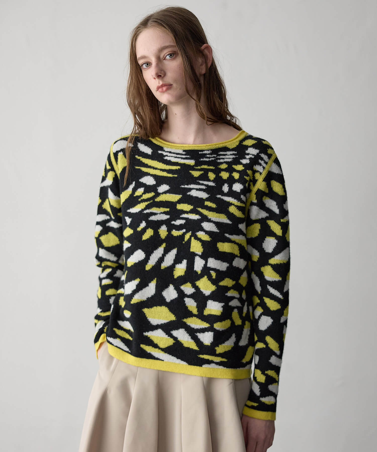 【WEB限定】カシミヤジャカードニットプルオーバーの商品画像