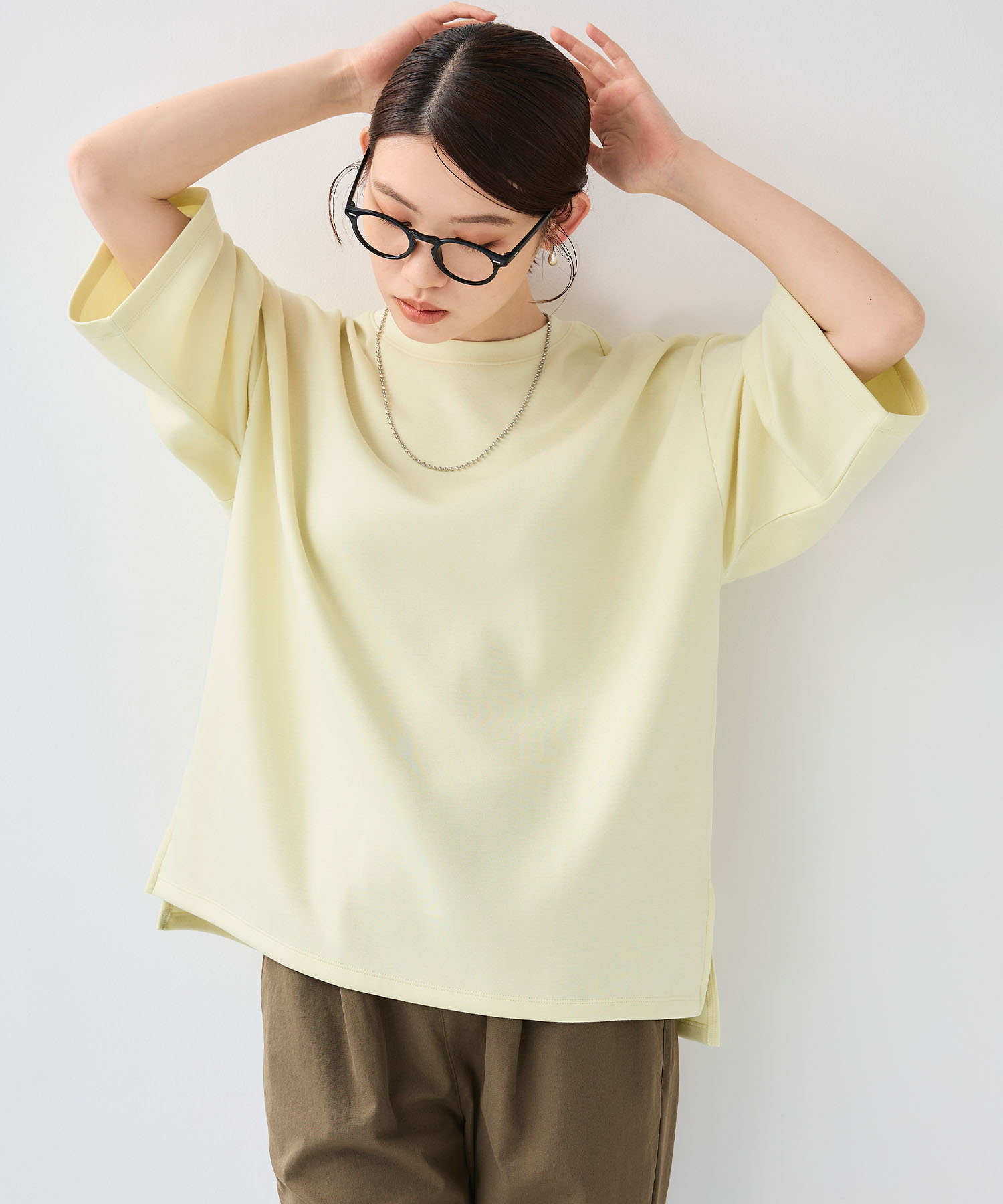 CROSS FUNCTION 《UV/接触冷感》エブ楽 なめらかダンボール ビッグシルエットTシャツ