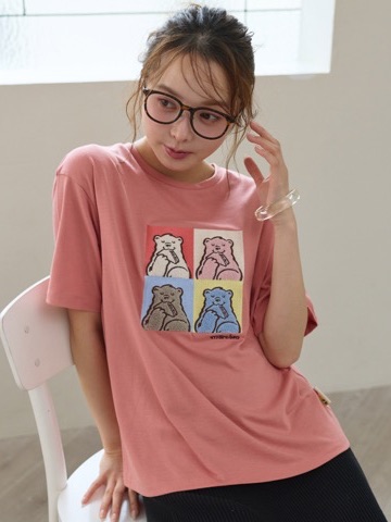 LAFUKU 【サンドイッチハウスメルヘン】サガラ刺繍アートメルるん♪半袖Tシャツ