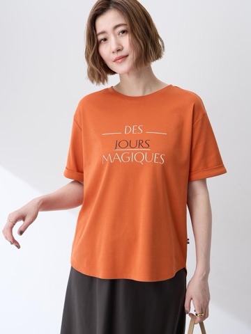 Petit Honfleur ロゴプリントTシャツ【接触冷感・UVカット・オーガニックコットンブレンド】
