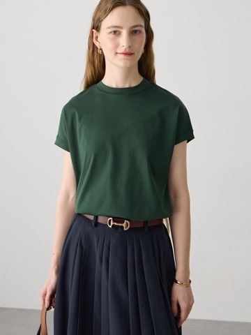 LE SOUK HOLIDAY モックネックスムースTシャツ【接触冷感・吸水速乾】