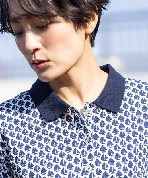 【ひやさら】【UVカット】カノコポロTシャツを着用したモデル画像02