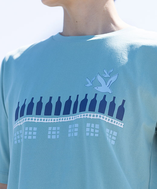【ひやさら】【UVカット】【友桝飲料コラボ】ロゴプリントTシャツのプリントの画像