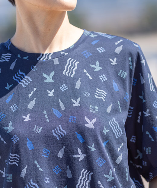 【ひやさら】【UVカット】【友桝飲料コラボ】プリントチュニックTシャツの柄の画像