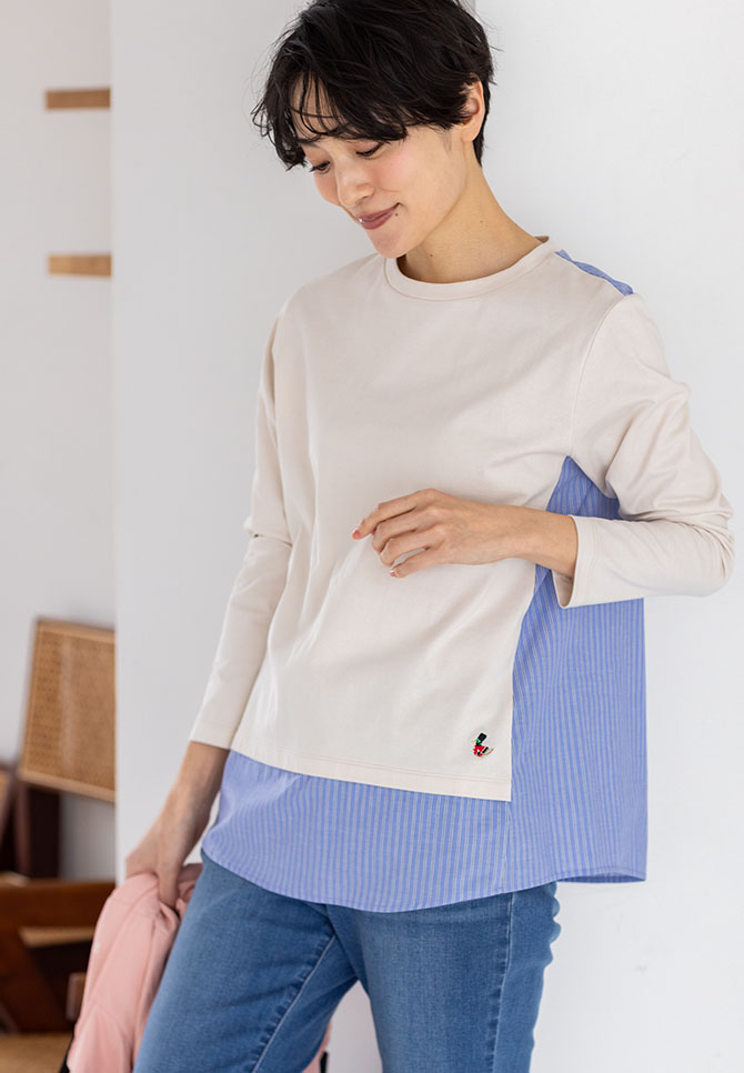 ドッキングカットソーを着用した女性2