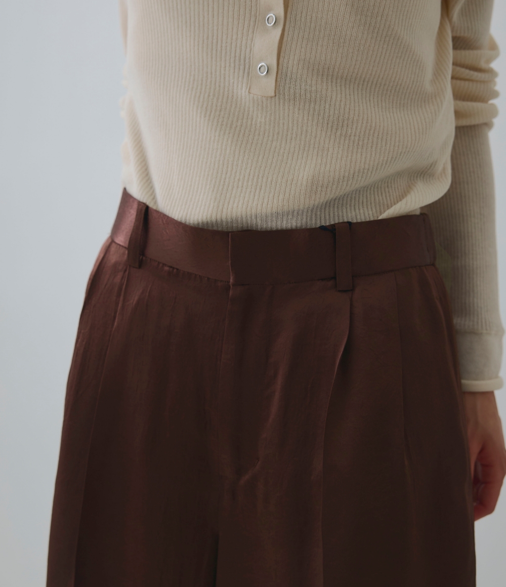 Satin Wide-Leg Slacks DETAIL2