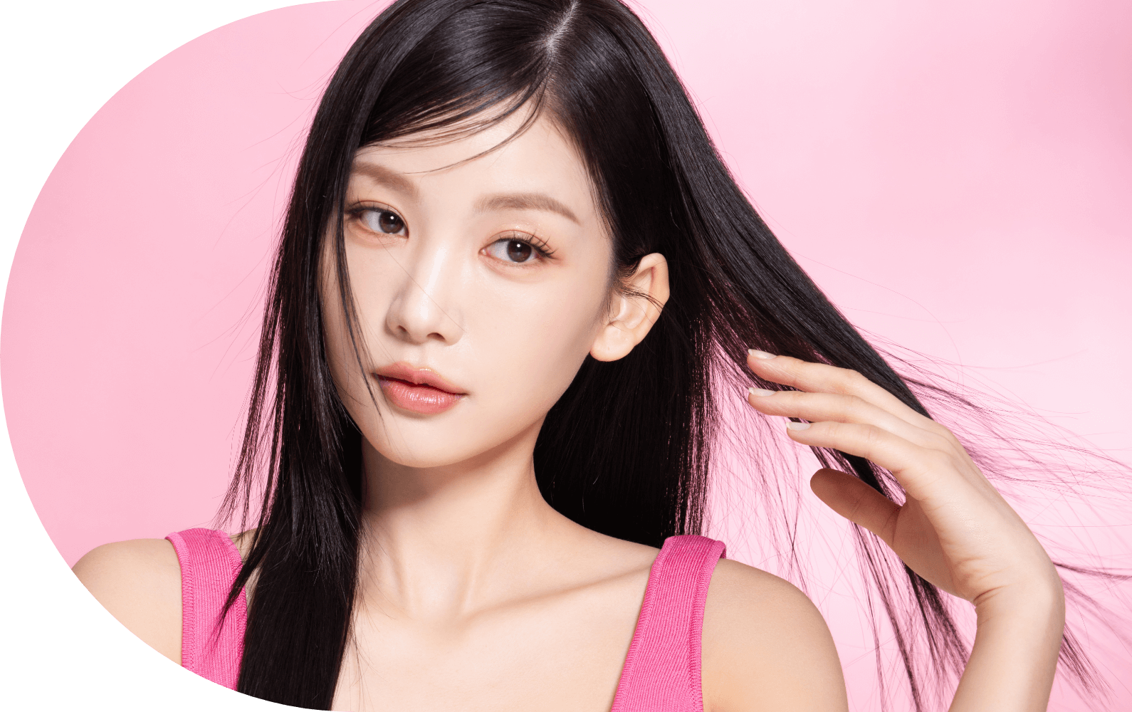 gwiyeobdaのヘアケア商品を使ったモデル画像