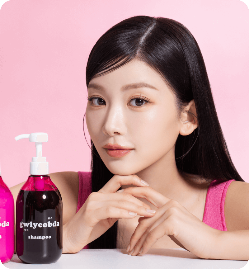 ダメージ補修＆頭皮ケアshampooモデル画像