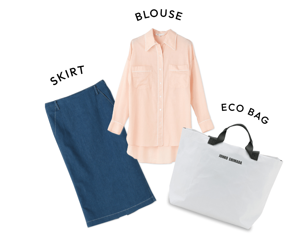 SKIRT,BLOUSE,ECO BAG
