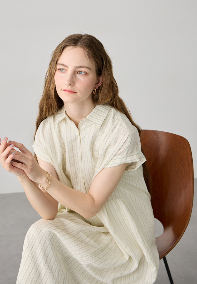 ストライプワンピースのスタイリング3