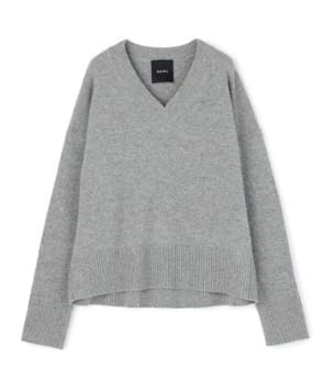 こだわりのカシミヤ混Vネックニット GRAY