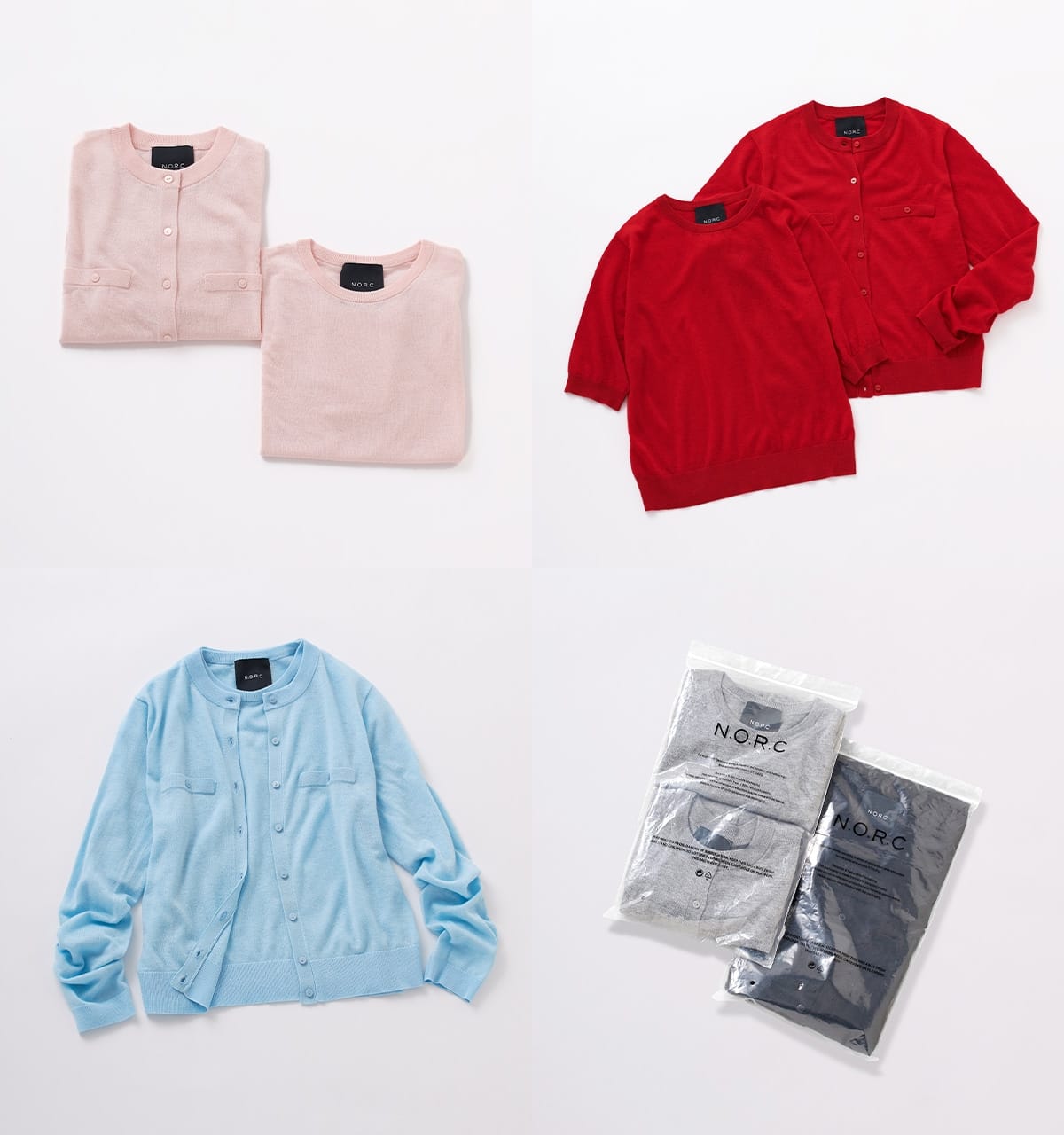 【POPUP限定】WOOL SILK PACK KNITを並べた写真