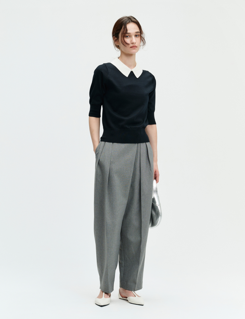 Autumn 襟付ニットで秋ムードをプラスの着用イメージ