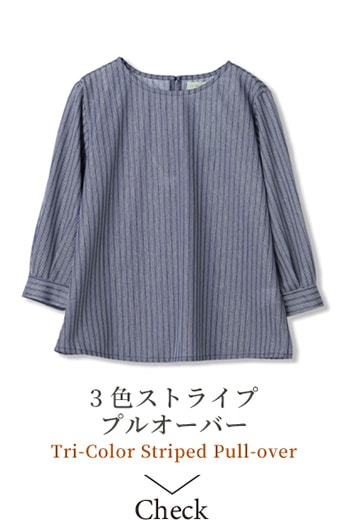 3色ストライププルオーバー Tri-Color Striped Pull-overの画像