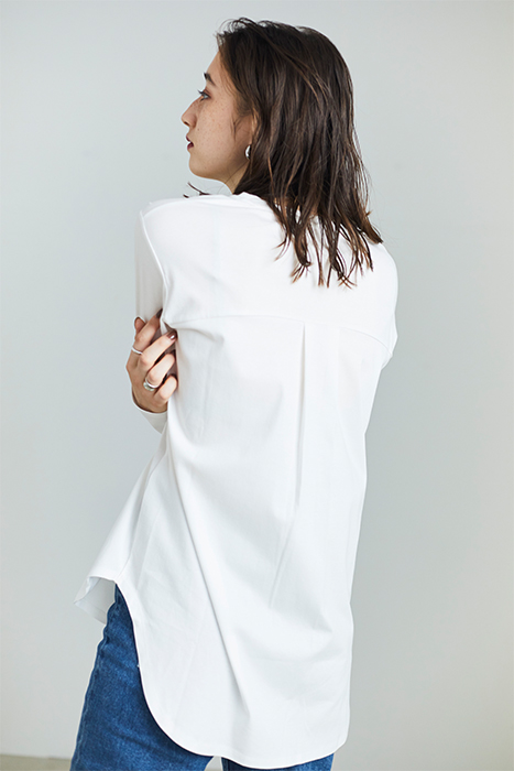ReNorm by シルケットスムースTシャツ CROSS PLUS tシャツ Tシャツ シルケットスムース ツイストスリーブトップス