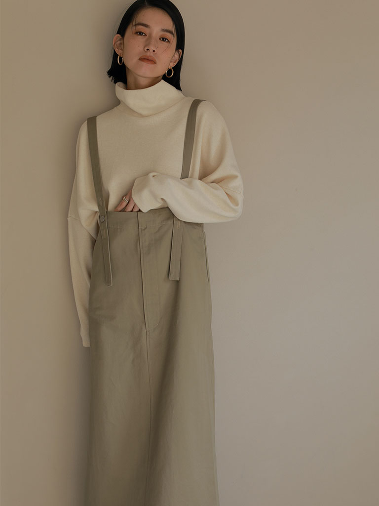 ReNorm by A.T<br>ハイウエストサロペットスカート<br>￥9,900 tax in