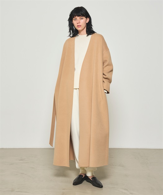 ウールリバーノーカラーコート　￥39,900→￥19,950(50％OFF)