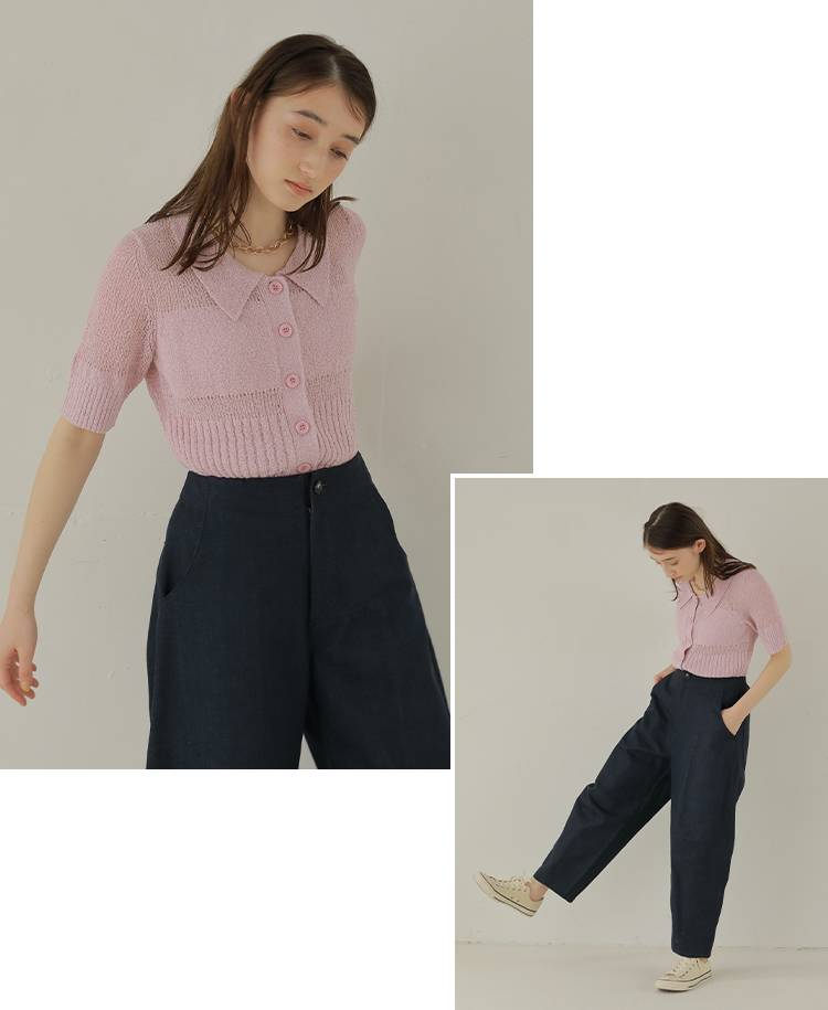 ReNorm<br>柄切替ブークレニットシャツ<br>￥11,990 tax in