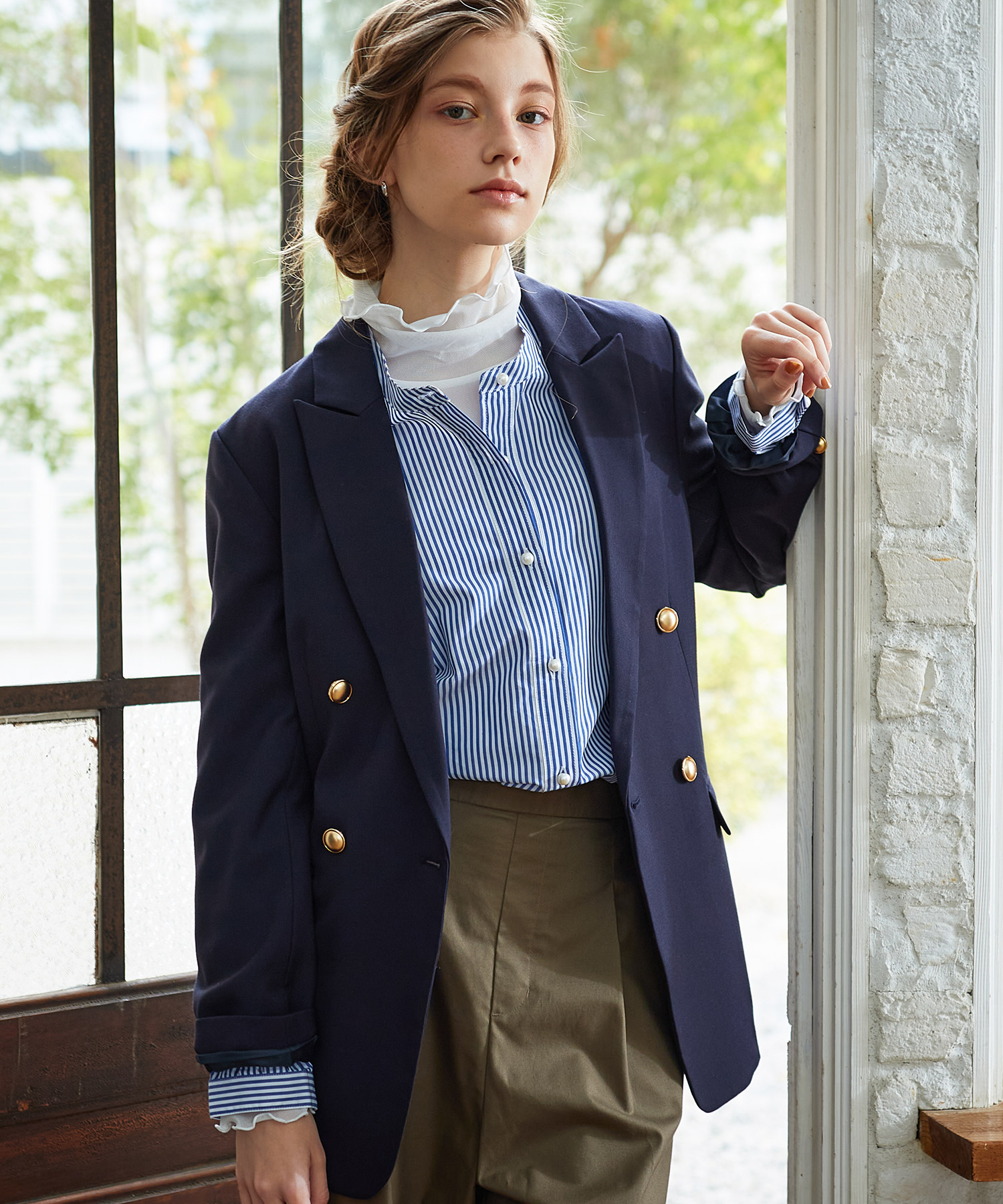 ダブルブレストジャケット ¥15,389 tan in