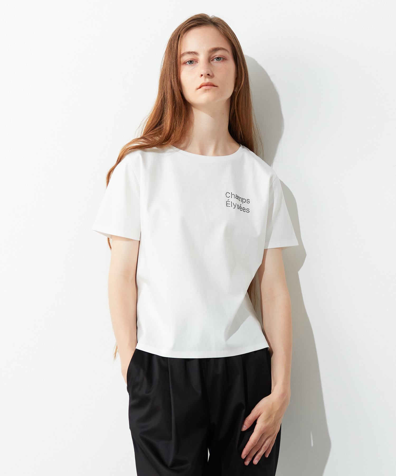 ラインストーンロゴTシャツ ¥4,389 （tax in）