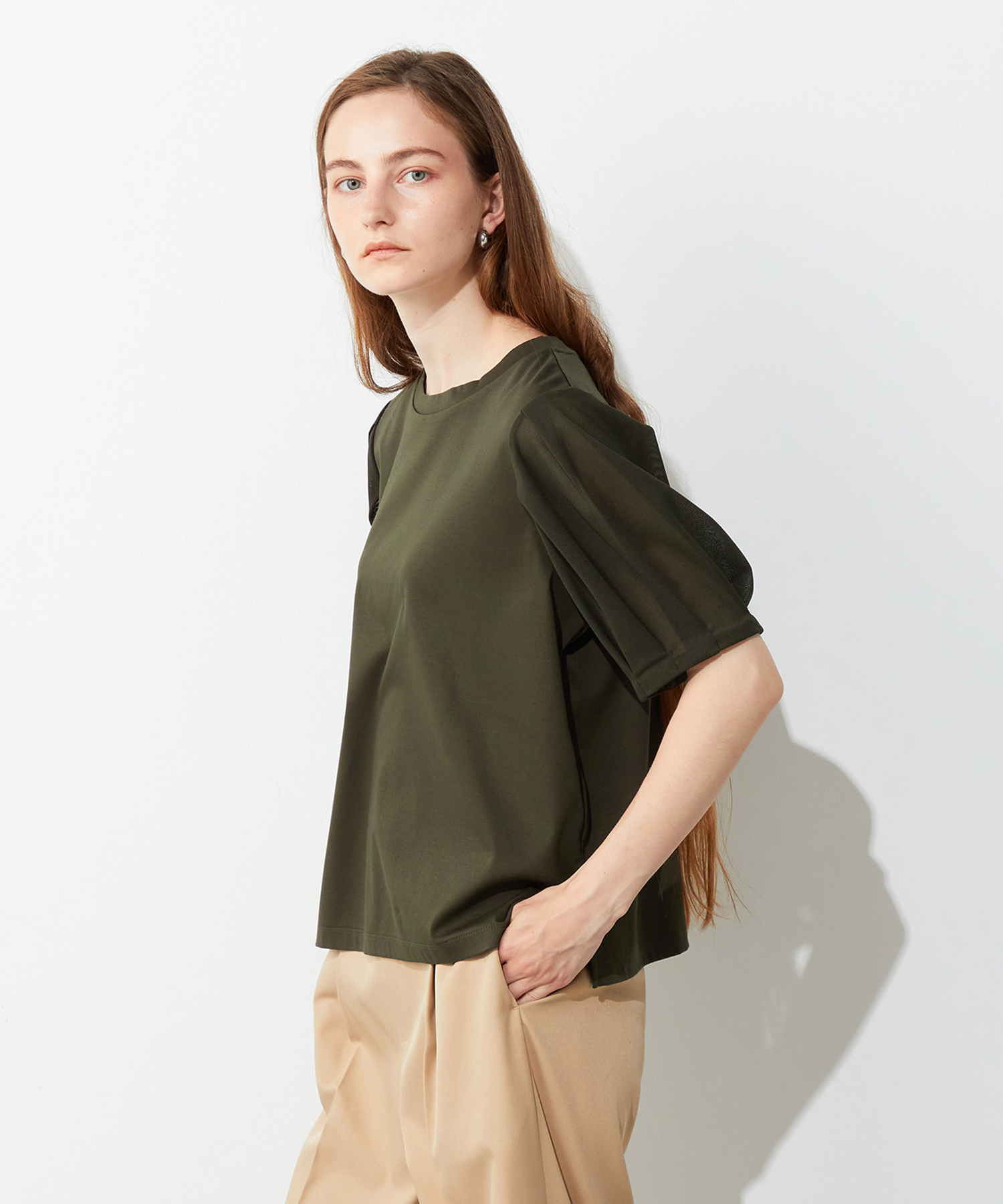 チュールスリーブプルオーバー ¥5,489 （tax in）