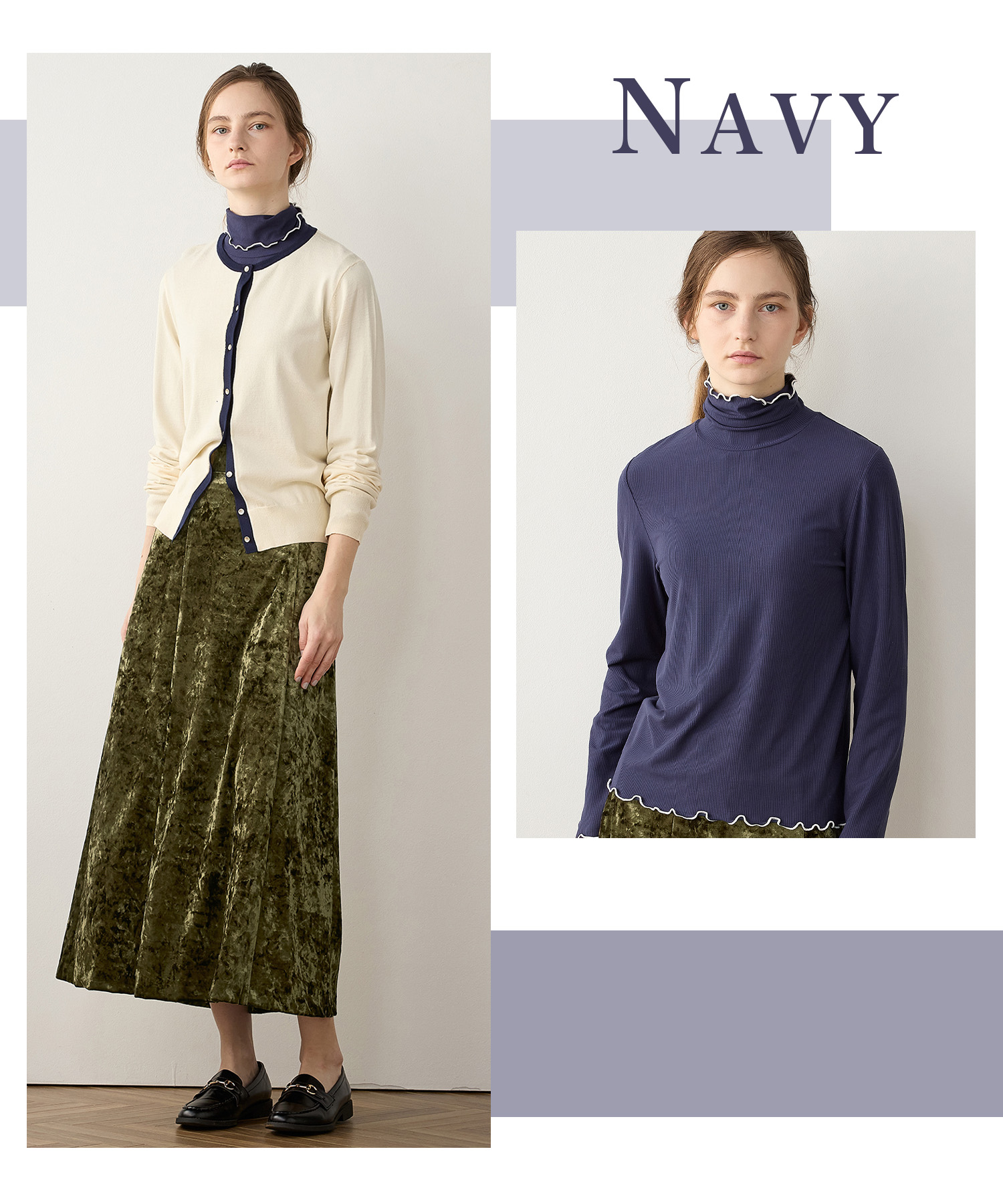 メローテレコハイネックプルオーバー　Navy　¥3,289　(tax in)