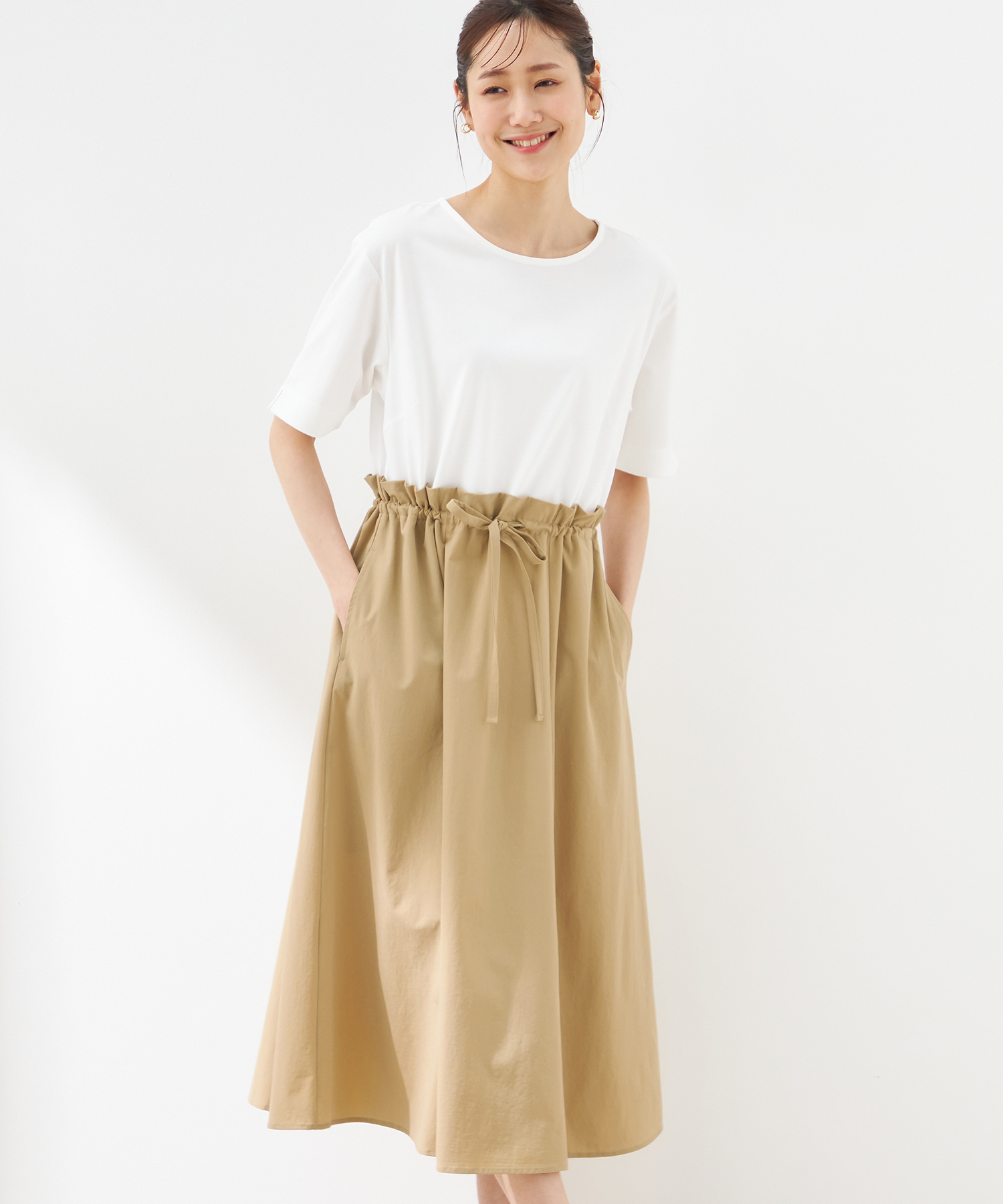 Petit Honfleur 【接触冷感・UVカット】ドッキングワンピース  ¥8,789 （tax in）
