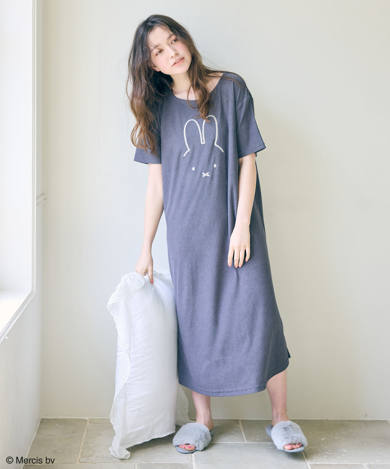 【miffy/ミッフィー】パイルリブルームウェアワンピース（上下別売り）<br>¥4,950 （税込）