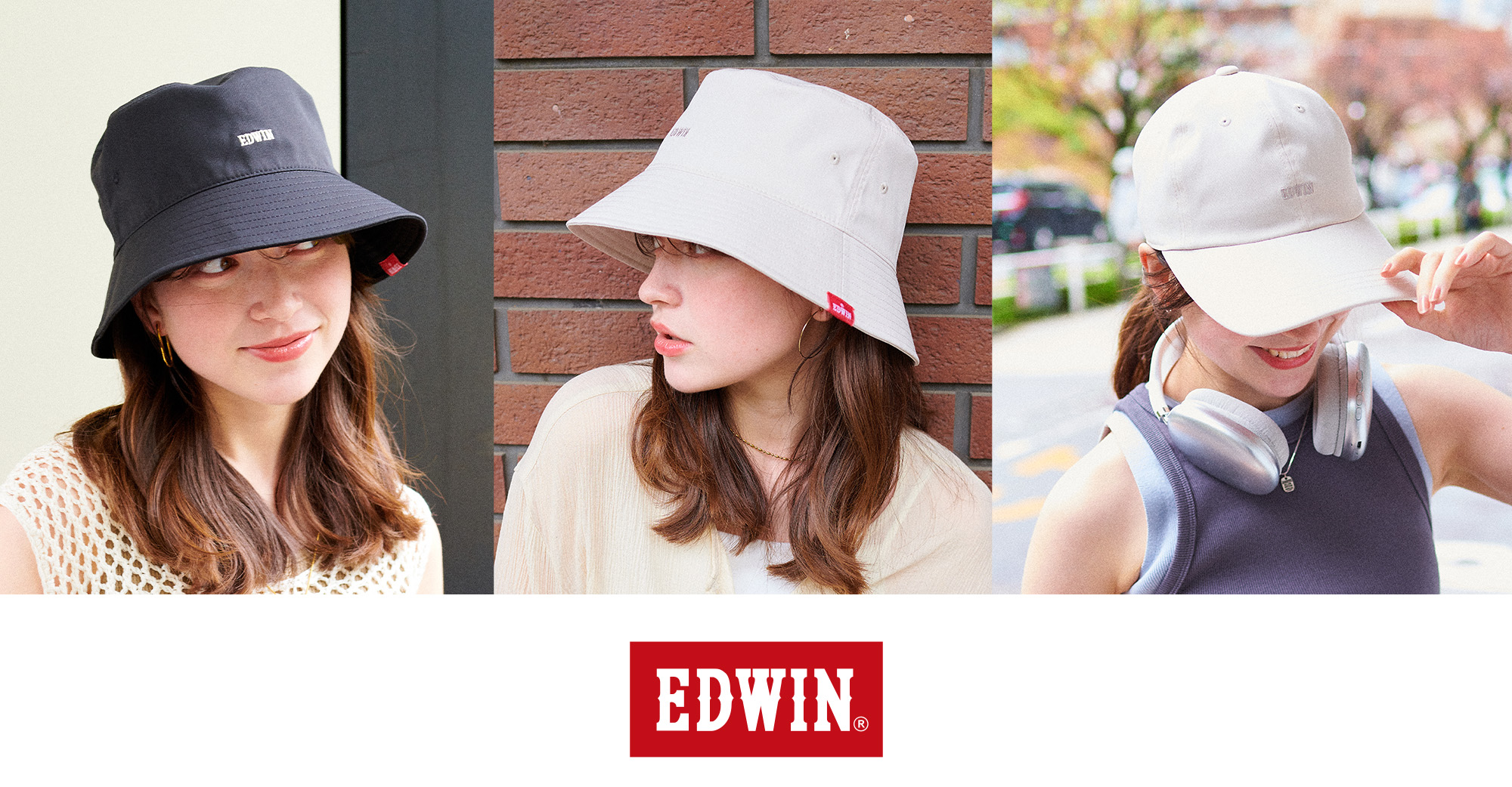 【EDWIN】キャップ＆バケットハット特集｜おしゃれでシンプルな帽子｜メンズ・レディース対応