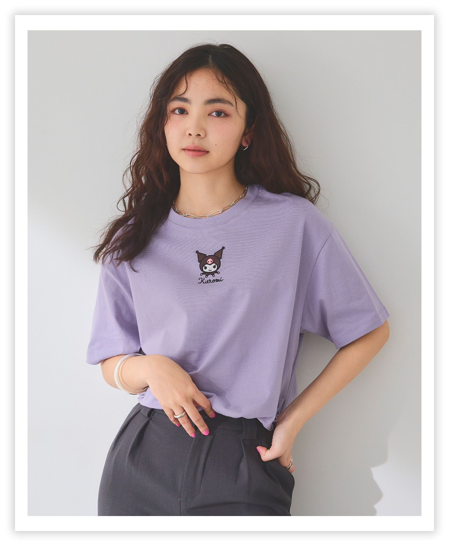 クロミ刺繍デザイン半袖Tシャツ<br>2,189(tax in)