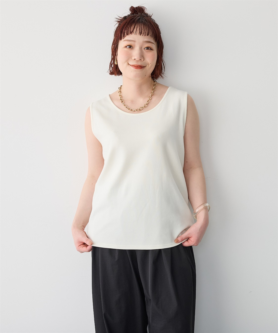 【anyfee】なめらかタッチ機能性タンクトップ《吸水速乾/UVカット/接触冷感》 ¥2,420 （税込）