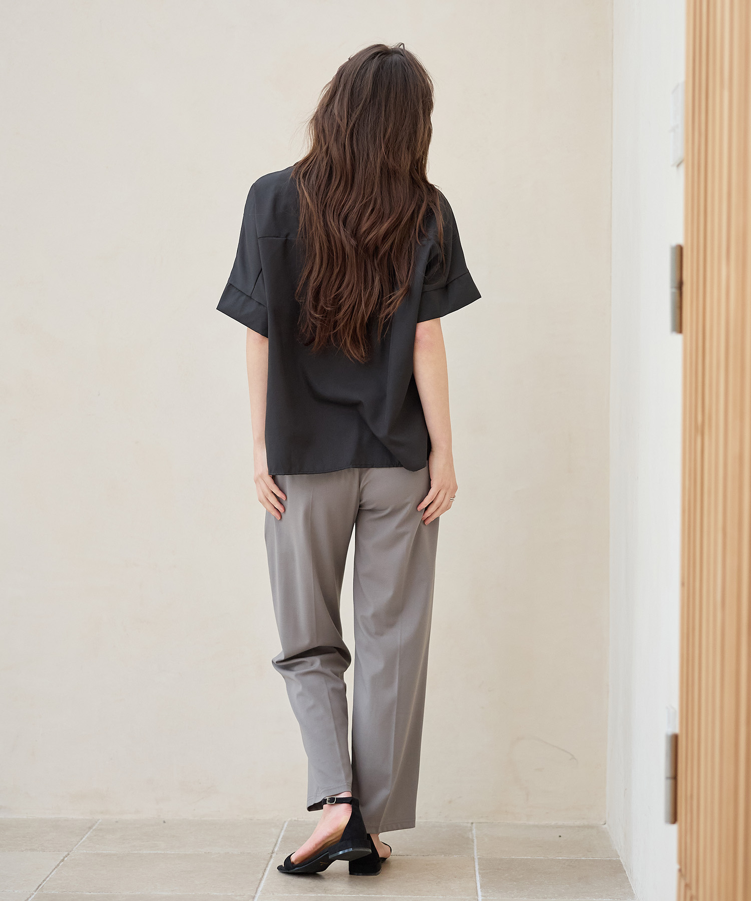 【接触冷感】カノコワイドテーパードパンツ ¥4,390 （税込）