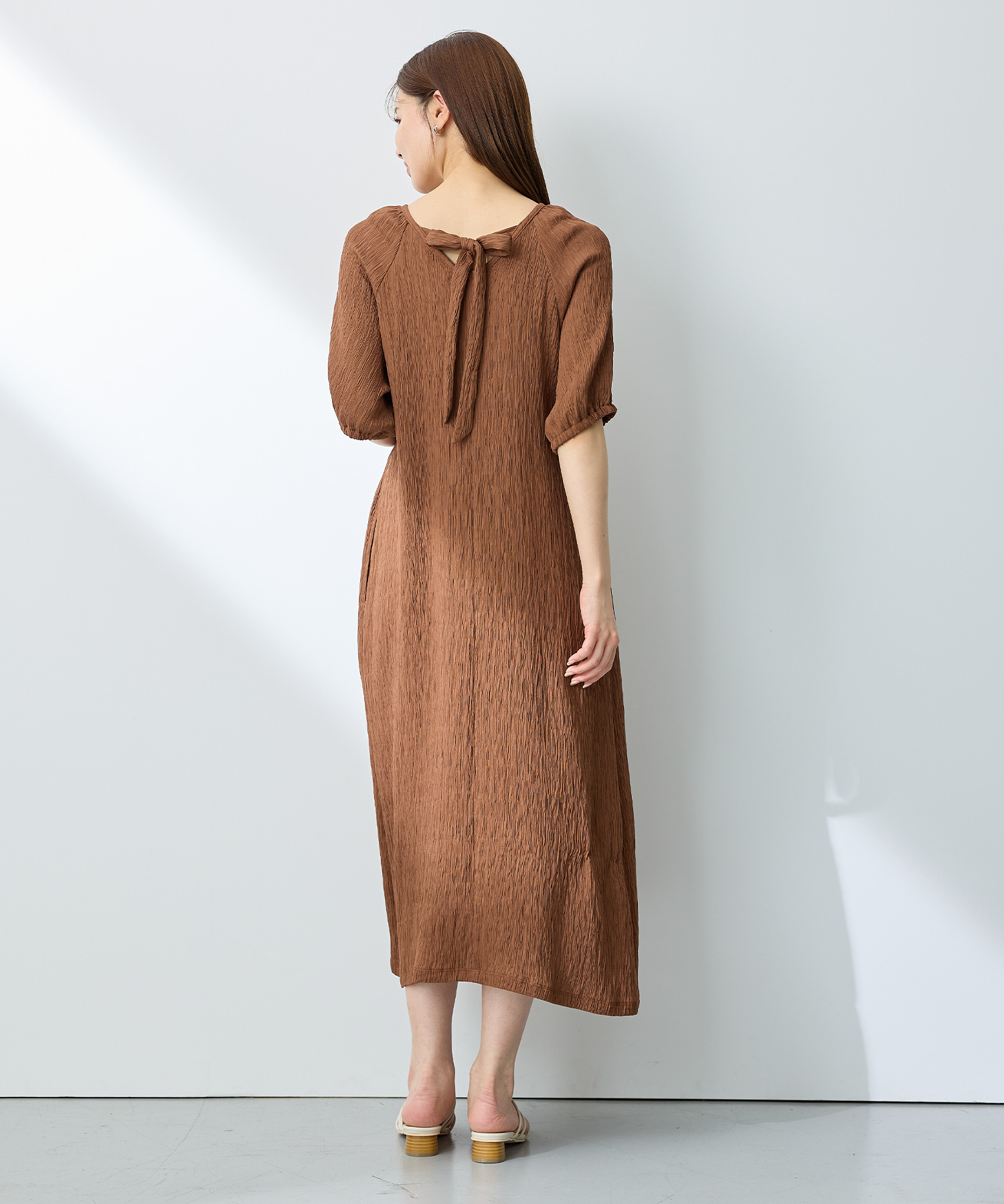 【さらさら楊柳】バックリボンワンピース　¥4,940 （税込）