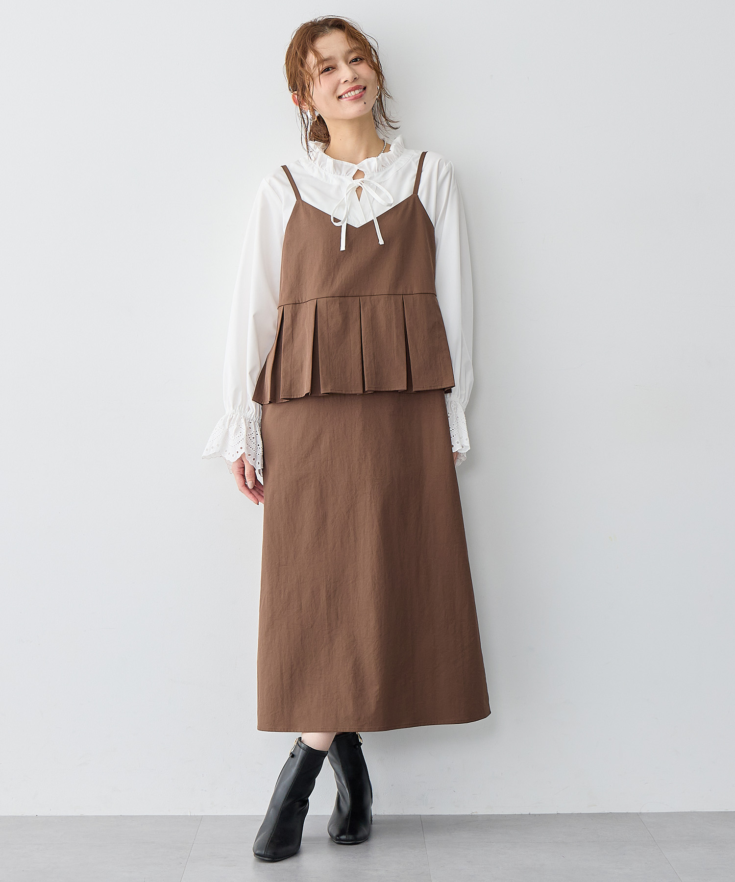 ペプラムキャミワンピース<br>¥5,940