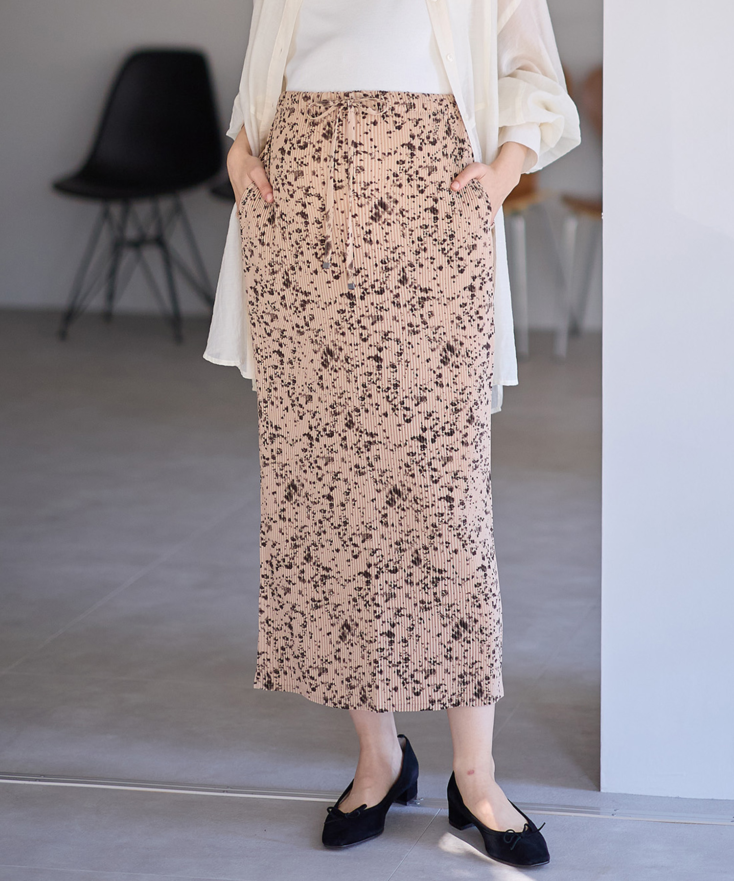 妊娠初期・産後もずーっとはけるプリーツスカート　¥4,390 （税込）